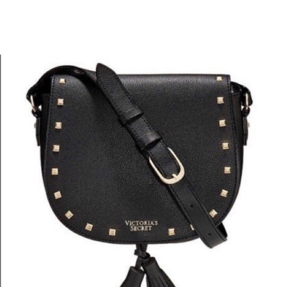 Perfect Condition, New black crossbody w/gold studs